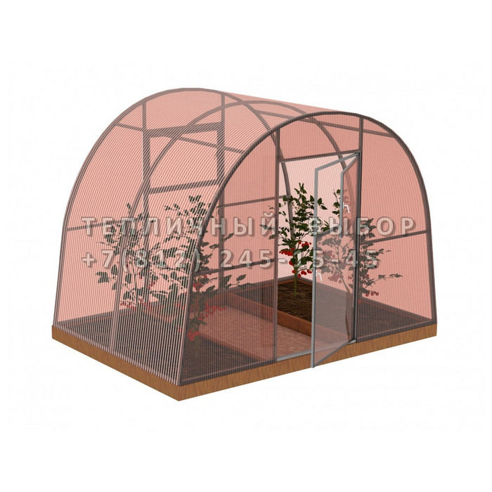 Теплица из поликарбоната-фито Арочная 2,5х2 h=2 м профиль 25х25 мм