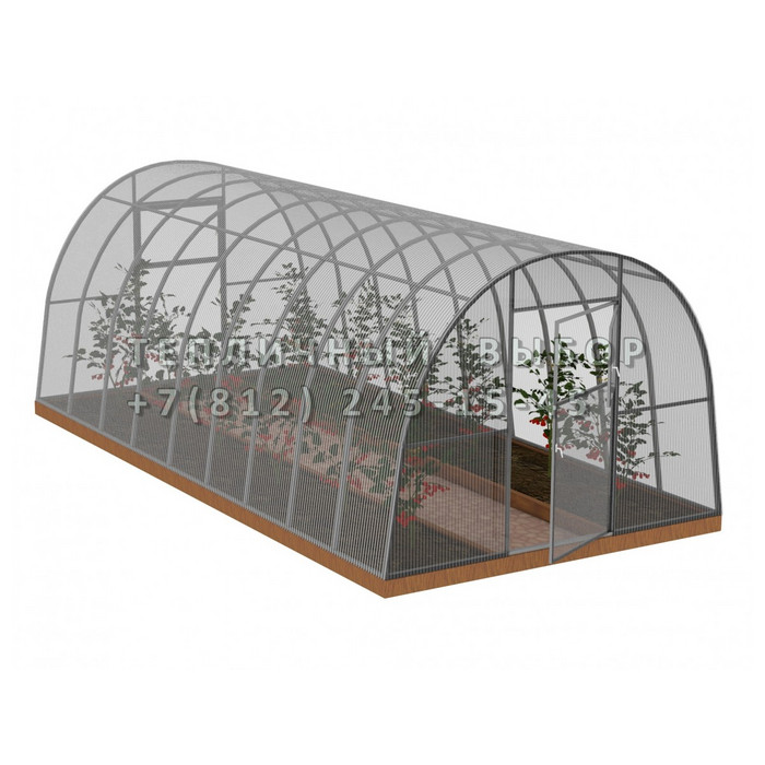 Теплица из поликарбоната Усиленная Арочная 3х12 h=2.1 м профиль 20х40 мм