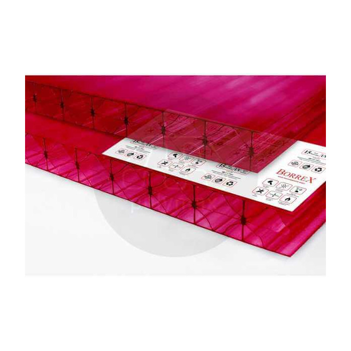 Сотовый поликарбонат 16 мм BORREX гранат 2100х12000 мм